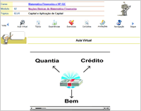 Tela da aula virtual